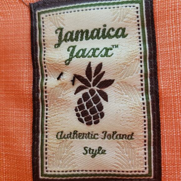 Jamaica Jaxx Size XL Orange Silk Aloha Shirt Orange Island Style Hawaiian Beach - Picture 3 of 13